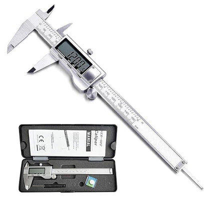 Digital Caliper, Caliper Measuring Tool with Stainless Steel, Electronic Micrometer Caliper with Large LCD Screen, Auto-Off Feature, Inch and Millimeter Conversion (6 Inch150 mm)
