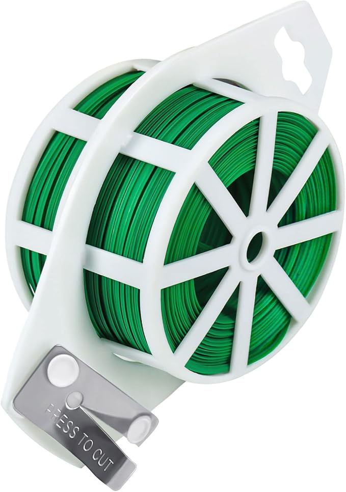 Shintop 328 Feet Garden Plant Twist Tie with Cutter for Gardening, Home, Office (Green)