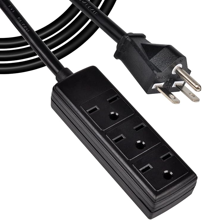 Power Strip, 14AWG NEMA 6-15P 10ft Long Power Extension Cord, Durable Power Extension Cable 240V, 3 Outlets
