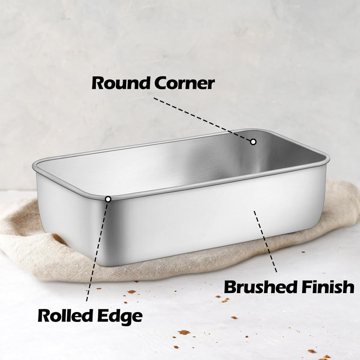 2 Pack Loaf Pans for Baking Bread, 9IN x 5IN Stainless Steel Loaf Pans for Homemade Bread, Meatloaf, Bananas, Brownies, Lasagnas, Dishwasher Oven Safe(Has Cosmetic Scratches)