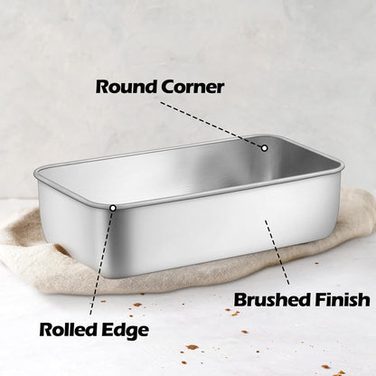 2 Pack Loaf Pans for Baking Bread, 9IN x 5IN Stainless Steel Loaf Pans for Homemade Bread, Meatloaf, Bananas, Brownies, Lasagnas, Dishwasher Oven Safe(Has Cosmetic Scratches)