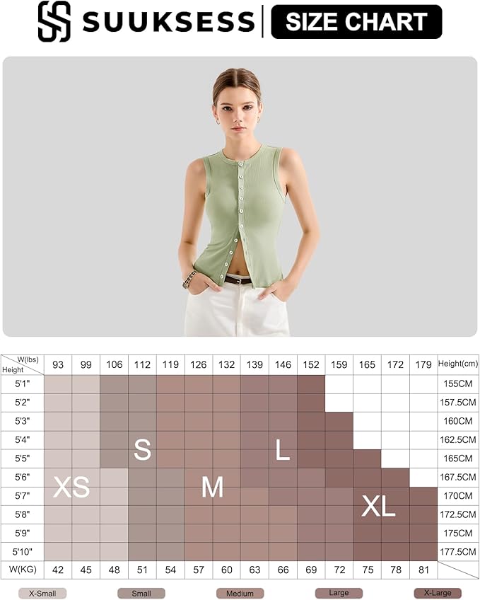 SUUKSESS Women Button Down Going Out Trendy Tops Ribbed Sexy Vest Y2K Tank Tops