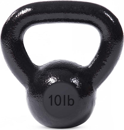 JFIT Kettlebell Cast Iron - 5-60lbs Options - Ballistic Exercise, Core Strength, Functional Fitness, Training Set - Free Weight Equipment Accessories