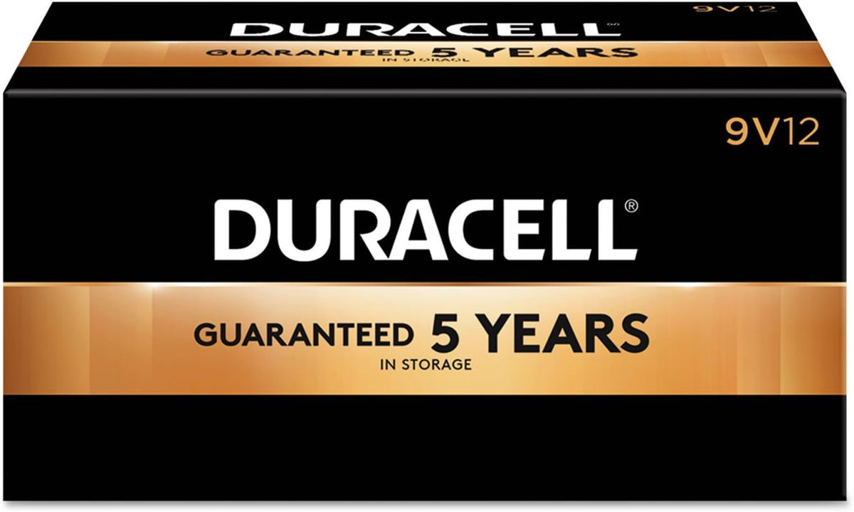 Duracell - CopperTop 9V Alkaline Batteries - long lasting, all-purpose 9 Volt battery for household and business, 12 Count (Pack of 1) (MN1604BKD)