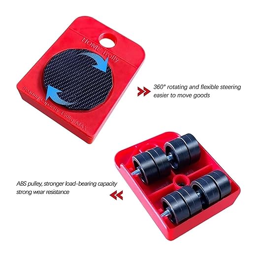 Heavy Furniture Casters Moves Furniture Tool Transport Shifter Moving Wheel(1pcs red Wheel)