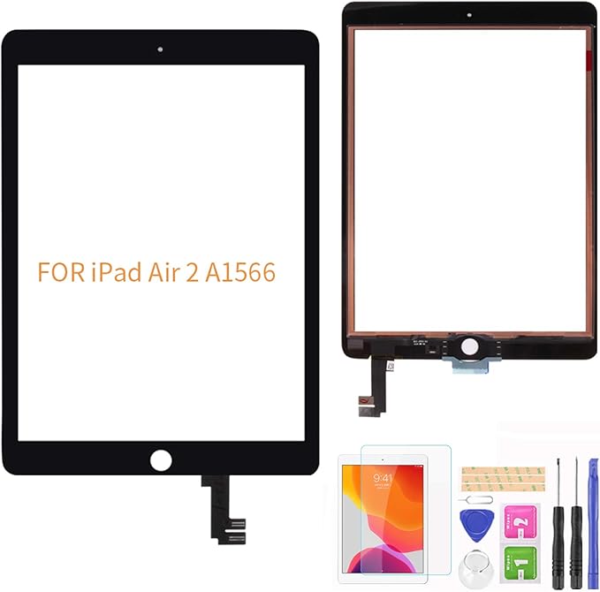 A-MIND For IPad Air 2 A1566 A1567 Touch Screen Digitizer Replacement Ooa LCD Not IncludeOoaNO Home ButtonOoa With Screen ProtectorRepair Tools(Black)