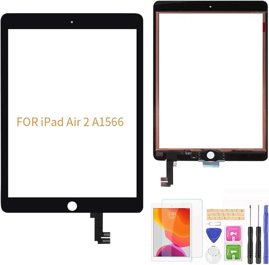 A-MIND For IPad Air 2 A1566 A1567 Touch Screen Digitizer Replacement Ooa LCD Not IncludeOoaNO Home ButtonOoa With Screen ProtectorRepair Tools(Black)