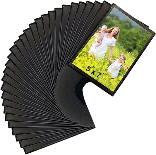 Sooyee 30 Pack Magnet Photo Frame Refrigerator 5x7,Magnetic Picture Holder, Magnetic Picture Frame Fridge(Black)