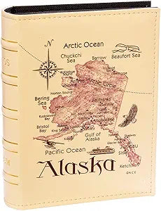 Imitation Leather Photo Album Slots album 200 Horizontal Insert Pockets Hold 4 x 6 Photos PU Cover Book Bound Alaska Map Travel Souvenir Family Vacation Birthday Wedding Memory Collection