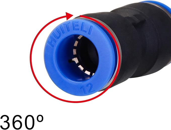 Honoson 40 Pieces Straight Push Connectors, Push To Connect Fittings Quick Release Pneumatic Connectors Air Line Fittings Connect Air Hose Fittings, 2 Way