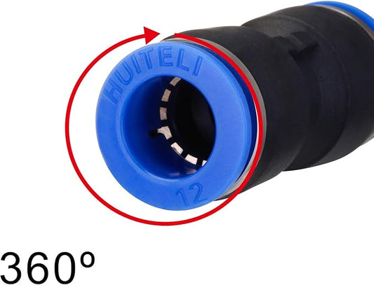 Honoson 40 Pieces Straight Push Connectors, Push To Connect Fittings Quick Release Pneumatic Connectors Air Line Fittings Connect Air Hose Fittings, 2 Way