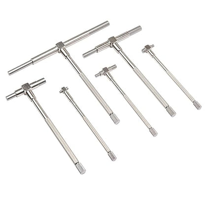 Beslands 6 Pc Telescoping Gage Set, 516" - 6" Range, T-Bore Hole Gauges wPouch, High Precision Telescopic Bore Gauge T-Gage Set (516" to 6")