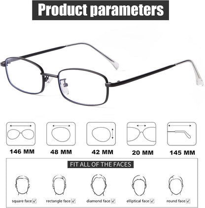 Fashion Glasses for Woman Men, Y2k Rectangle Blue Light Glasses 90s