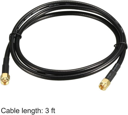 uxcell Antenna Extension Cable SMA Male to SMA Male Coaxial Cable RG58 50 Ohm 3 ft