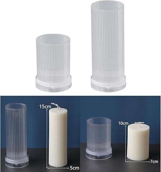2X Long Pole Candle Pillar Making Large Cylinder Rib DIY Accessory
