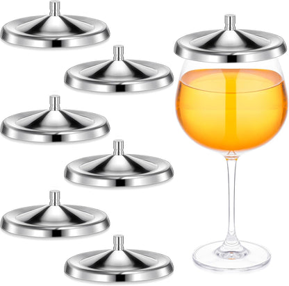 2 Pcs Stainless Steel Wine Glass Covers Wine Glass Covers to Keep Bugs out for Drinks Coffee Mugs Tea Cups Water Glasses Drinking Accessories