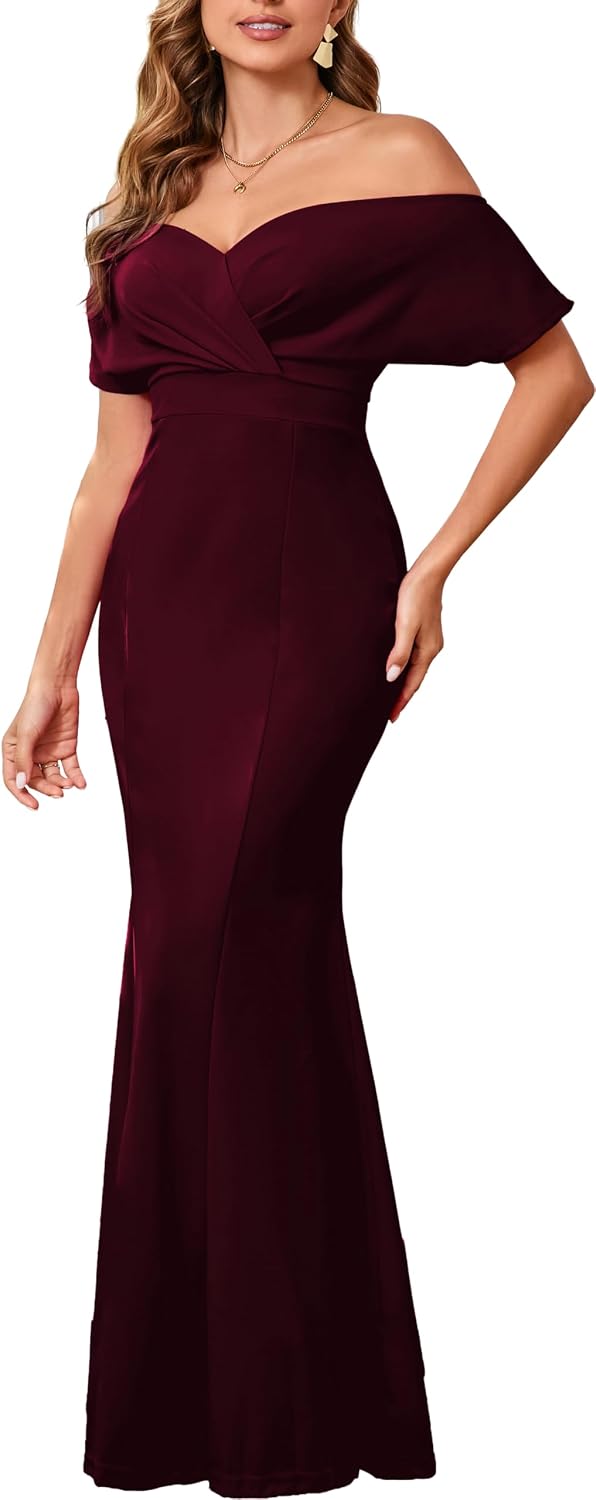 Formal Dresses for Women Evening Party Elelgant Mermaid Cocktail Floor Length Prom Long Dress with Zipper