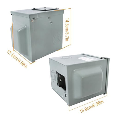 labwork 20A Outdoor Outlet Box GFCI Protected Outlet, Weatherproof Metal Enclosure, Easy Installation