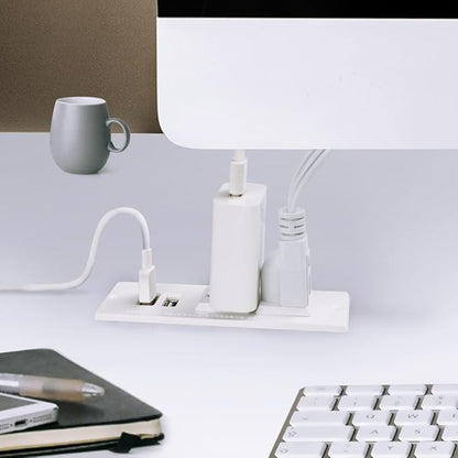 Conference Recessed Power Strip Socket with USB Ports,Table Power Strip,Desktop Charging Station with 2-Outlets and 2 USB Ports