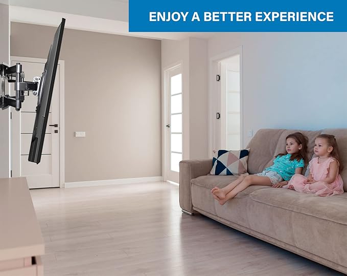 Full Motion TV Mount Articulating Arm TV Wall Mount Bracket for 37-80 Inch LED, LCD, OLED, 4K, Flat Curved TV, VESA Max 600x400, Holds 88lbs, Black