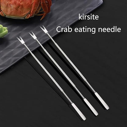 3Pcs. Silver Stainless Steel Seafood Forks Lobster Forks Spikes Kitchen Needle Gadget Seafood Tools Kitchen Tools Kitchen Gadget Walnut Needle Tools