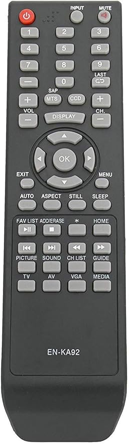 Replaced EN-KA92 Remote Control for Hisense LCD TV Supplied with Models 32D37, 32H3B1, 32H3B2, 32H3C, 32H3E, 40H3B, 40H3C, 40H3E