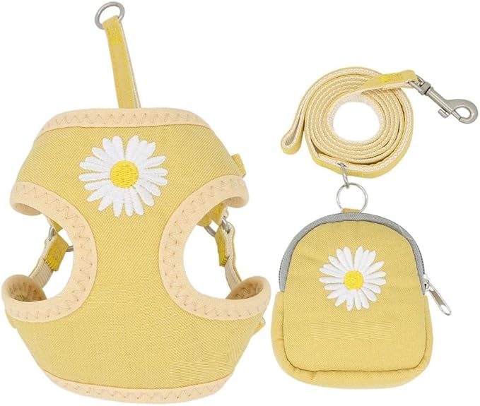 Dog Cat Harnesses Set Dog Harness and Leash Set Breathable Adjustable Bag Pet Harness for Small Medium Dog Cats Vest Dog Supplies E S