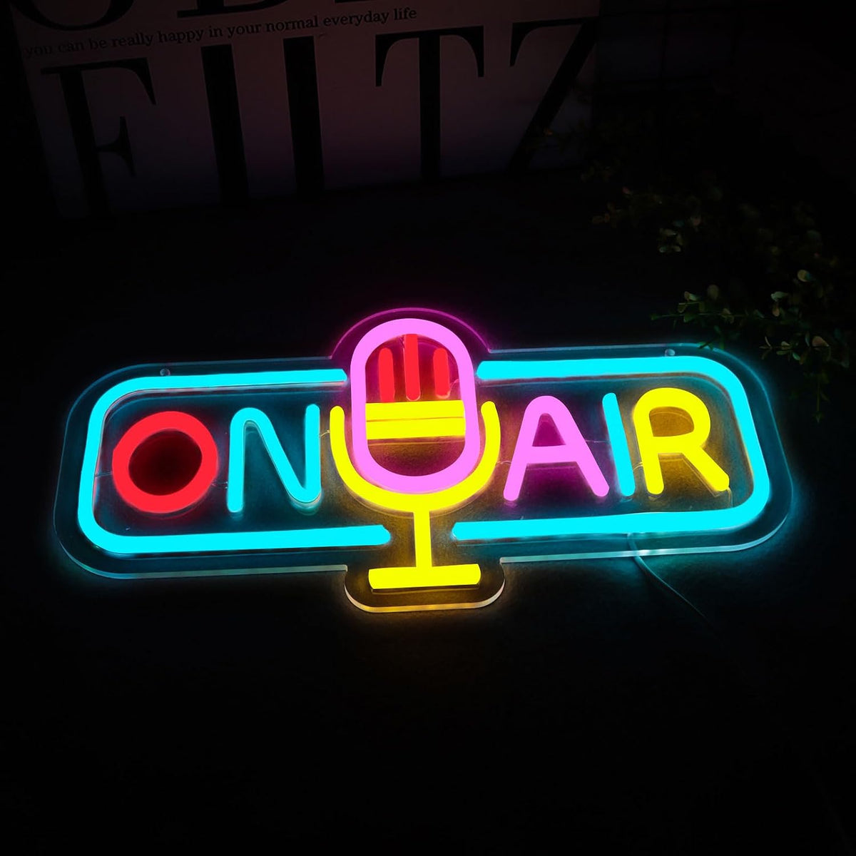 ON AIR Neon Light Recording Neon Signs Wall Decor for Podcast Setup,Broadcasting Room,Radio Station,Home Studio, Gift Art for Friends,Podcaster 16.14 x 8.35 IN-USB Powered-Acryli