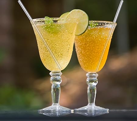 Cocktail Straws Short Small Mini Straw Reusable Metal Stainless Steel Bar Drinking Straws Set with Cleaner Brush for Cocktails Rock Gin Glass Coffee Mason Jar Tumblers Fruit Juice, Silver 8 Pcs