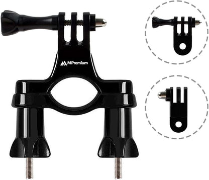 Bicycle Bike Handlebar Mount Adapter for GoPro Hero 13 12 11 10 9 8 7 6 5 4 3 2 1  Fusion Session Black Silver EK7000 Sjcam Seatpost Pole Clamp  3 Way Adjustable Pivot Arm for Action Cameras