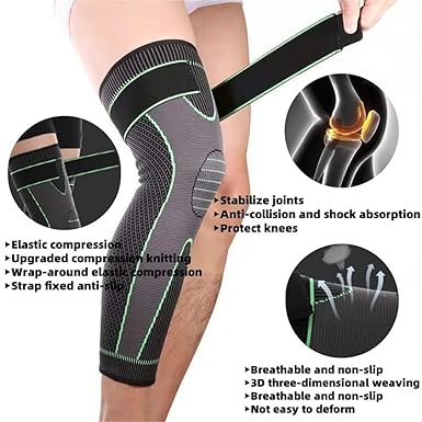 Athletikco Ultra Knee - Long Compression Sleeve With Straps