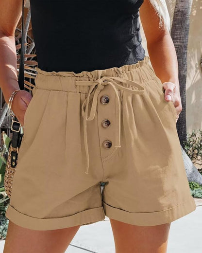 FEKOAFE Womens Shorts 2025 Comfy Summer Drawstring High Waist Cotton Shorts for Women Trendy(S-2XL)