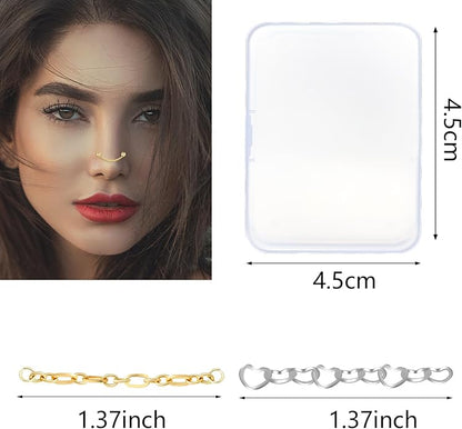 ONESING 9-40 Pcs 20G Nose Rings for Women Nose Piercings Jewelry Nose Rings Hoops L Shape Nose Studs Screw Hypoallergenic Nostril Surgical Stainless Steel Nose Rings Studs for Women Men