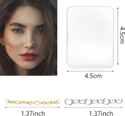 ONESING 9-40 Pcs 20G Nose Rings for Women Nose Piercings Jewelry Nose Rings Hoops L Shape Nose Studs Screw Hypoallergenic Nostril Surgical Stainless Steel Nose Rings Studs for Women Men