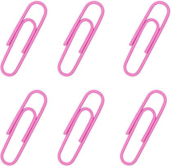 300 Pack Small 33mm Paper Clips - 1.3 Paper Clip Office Supply Accessories - Cute Paper Needle - Vinly Coated Color Bookmark(Pink)
