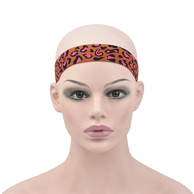 3 Pcs Elastic Bands for Wigs Lace Melting Bands Wig Grip Headband Lace Front Wig Headband for Women (3.0 Brown Leopard Print)