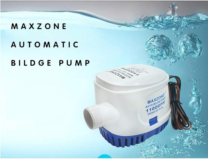 Automatic Submersible Boat Bilge Water Pump 12v 1100gph Auto with Float Switch (Blue - Automatic)