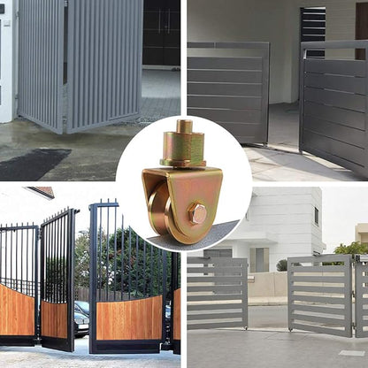 Skelang Sliding Gate Wheels 2.5, V Groove Caster with 360 Degree Rotational Stem, V Track Gate Roller for Foldable Sliding Gate, Total Load Capacity 1320 Lbs, Pack of 2