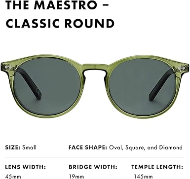 Prive Revaux The Maestro Classic Round Sunglasses  Handcrafted, Polarized Lenses, 100 UV Protection  For Men  Women