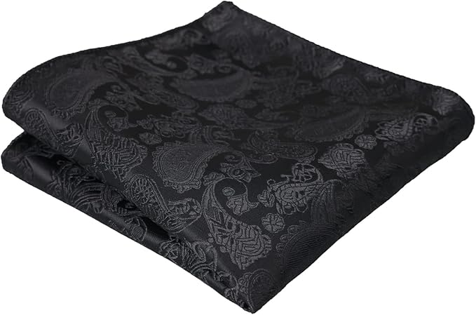 Alizeal Mens Classic Paisley Bow Tie, Hanky and Cufflinks Set