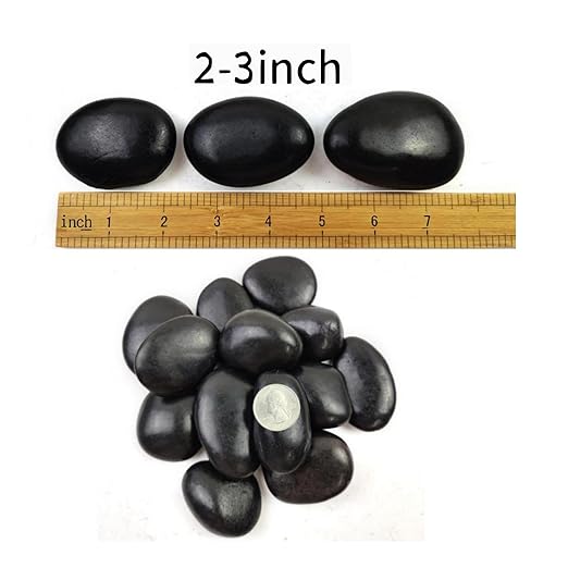 Natural Polished Black River Rocks - 2-3 inch 20LB High Polished Decorative Pebbles, Polished Stones for Landscaping, Natural River Rocks for Outdoor Decor, Polished Pebbles for Plants.
