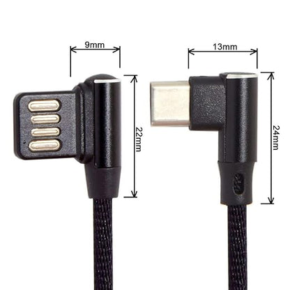 JSER USB-C 3.1 Type-C Male to Left Angled 90 Degree USB 2.0 Data Cable 15cm Dual Angled Type (Type-C)
