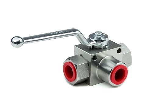 Chief 3-Way High Pressure Ball Valve - Industrial Carbon Steel L-Flow Control, 5145 PSI Max Pressure, 215F Temperature Rating, 12" NPT Port, Hydraulic Diverter Valve for Manufacturing Applications
