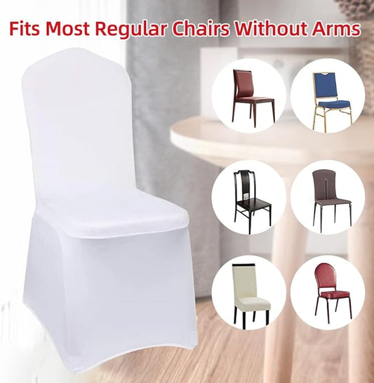 Chair Cover 1 Pcs White Stretch Spandex Chairs 17.7Au x 18.1Au x 36.2Au Slipcovers Fitted Banquet Chair Cover Dinning Event Slipcovers for Wedding Banquet Dining Party Decorations (1 Pcs)