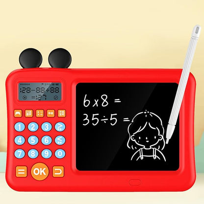 Digital Calculator with WordPad Early Education Pictures Smart Algorithm Calculator Kids Home Use Writing Tablet (Red)