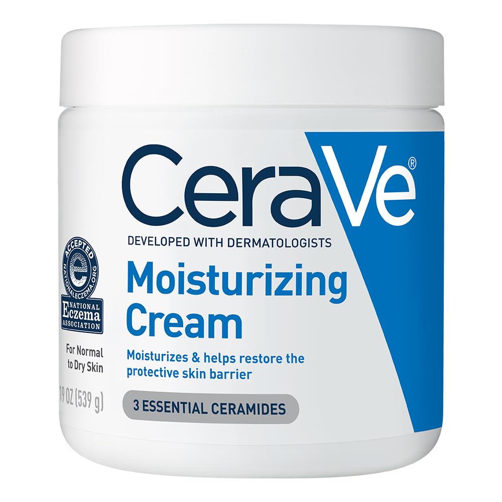 CeraVe Moisturizing Cream 19oz, Body and Face Moisturizer for Dry Skin, Body Cream with Hyaluronic Acid and Ceramides, Daily Moisturizer, Oil-Free, Fragrance Free, Non-Comedogenic, 19 Ounce ( $1.12 / oz )