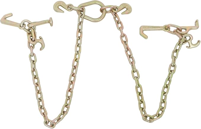 GXYWADY 5400 LBS 70 Chain Tow Chain Grade V-Bridle with RJT Cluster Hooks 516 Short Pitch Chain Replacement for Tow Truck Winch Cable Pull Wrecker