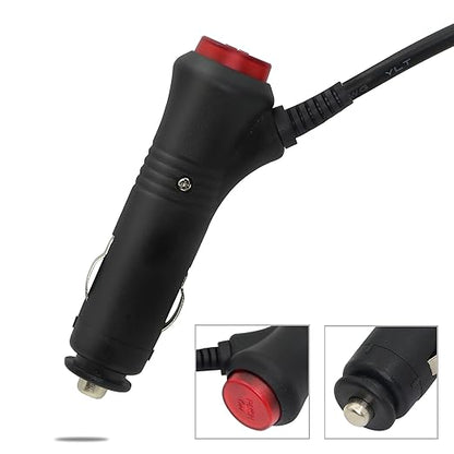 PNGKNYOCN 12V DC Car Charger Auto Power Supply 22AWG with Switch Button Cable DC 5.5mm x 2.1mm to Car Cigarette Lighter Male Plug Cable with Indicator Light(3M)