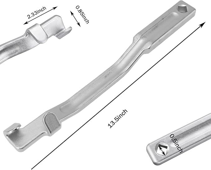 Wrench Extender Tool Bar 13.5 inch Wrench Extension for Breaker Bar or Ratchet Torque Wrench Multiplier Cheater Bar with 12" Square Hole Leverage Tool for Mechanics Garage Auto Repair
