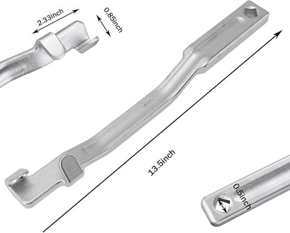 Wrench Extender Tool Bar 13.5 inch Wrench Extension for Breaker Bar or Ratchet Torque Wrench Multiplier Cheater Bar with 12" Square Hole Leverage Tool for Mechanics Garage Auto Repair